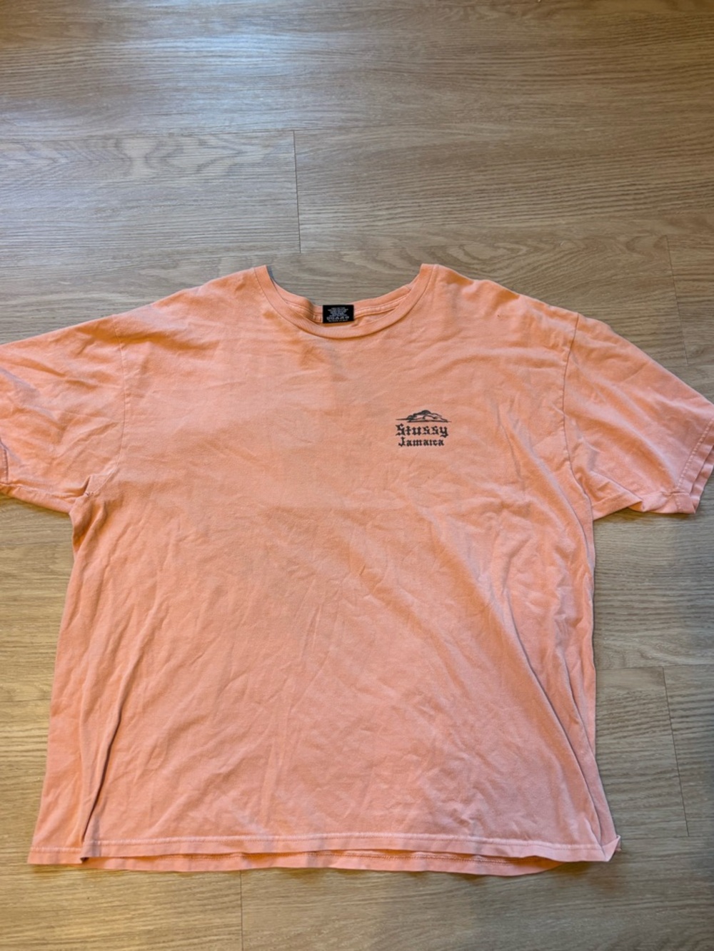 Stussy Men's Size XL Paradise T-Shirt Distressed Salmon